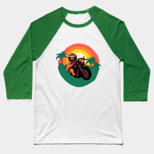 Sloth on Bike Baseball T-Shirt